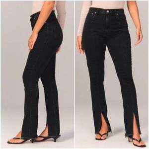 NWT Black Abercrombie & Fitch Curvy Front Split Hem Skinny